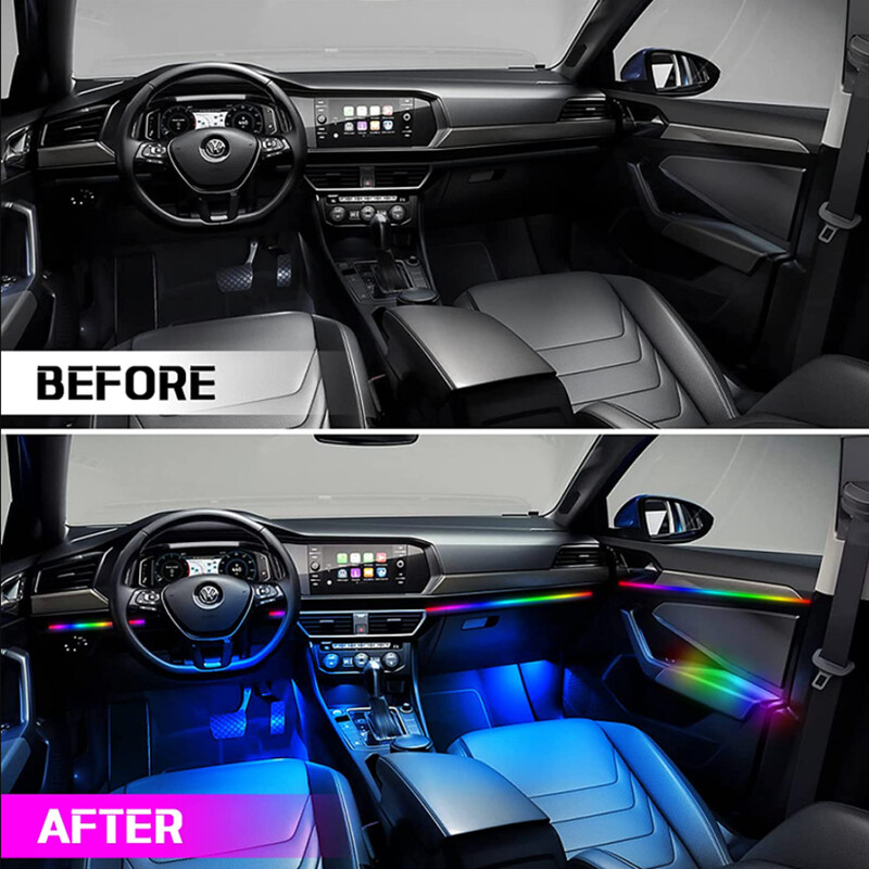 RGB Symphony Dijelovi ambijentalnog svjetla 64 boje 35 cm/75 cm/110 cm LED svjetlosna traka Atmosferska svjetiljka Dodaci za automobil