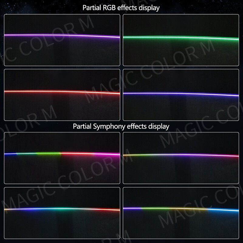 140cm 55,12" Ηλιοροφή αυτοκινήτου Φώτα περιβάλλοντος LED Skylight Symphony RGB Εσωτερικές ακρυλικές λωρίδες Διακόσμηση Ατμόσφαιρα Λαμπτήρα Εφαρμογής Έλεγχος