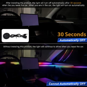 Vgetting Car Ambient Lights 30 seconds Module Glove Box USB Expansion Dock Symphony APP Τηλεχειριστήριο ελέγχου για Tesla Model 3 YSX