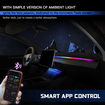 Vgetting Car Ambient Lights 30 seconds Module Glove Box USB Expansion Dock Symphony APP Τηλεχειριστήριο ελέγχου για Tesla Model 3 YSX