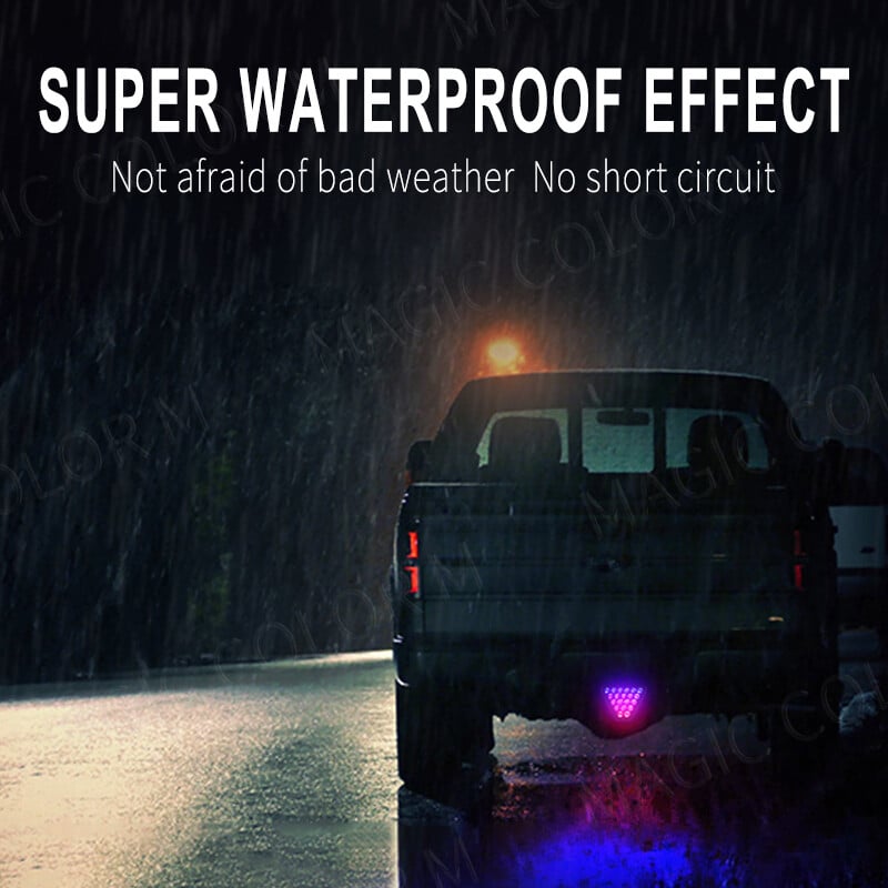 Για Φώτα πιλότου αυτοκινήτου μοτοσικλέτας τύπου F1 Τριγωνικό πίσω φως φρένων Προειδοποιητικός στρόβος Ασφάλεια Μαύρο κόκκινο RGB προφυλακτήρα