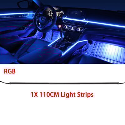 110CM/75CM/35CM RGB 64 Έγχρωμη λωρίδα LED για Φως αυτοκινήτου Περιβάλλοντος Εσωτερικό Ακρυλικό Λάμπα ταμπλό οπτικών ινών για αντικατάσταση