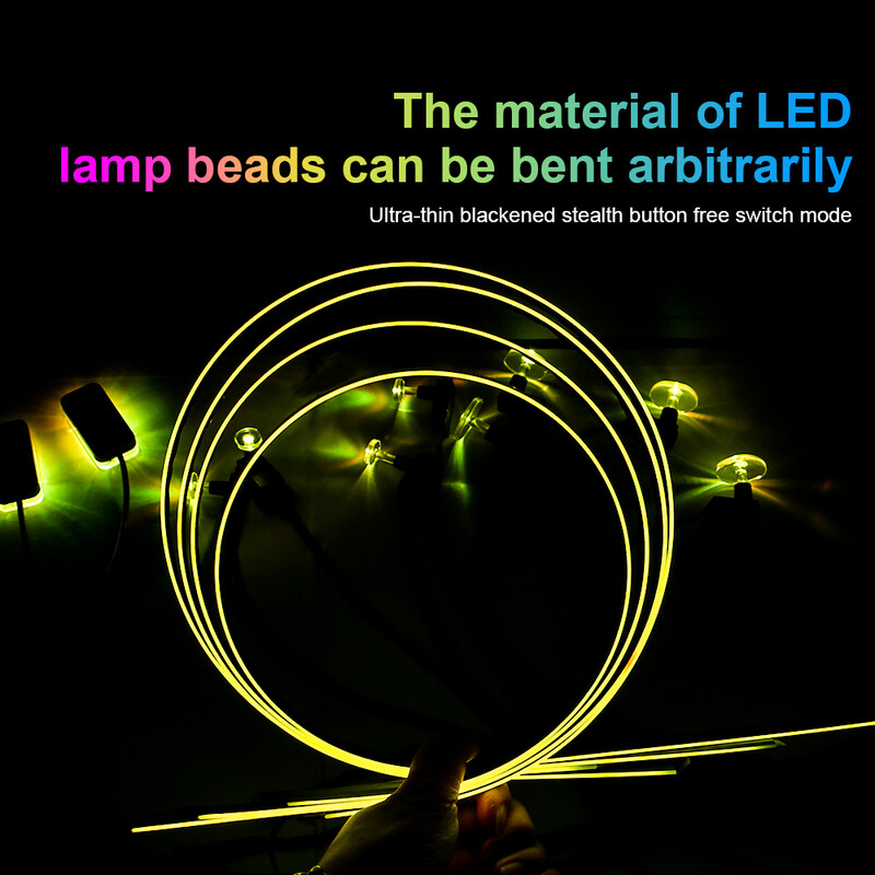 110CM/75CM/35CM RGB 64 Έγχρωμη λωρίδα LED για Φως αυτοκινήτου Περιβάλλοντος Εσωτερικό Ακρυλικό Λάμπα ταμπλό οπτικών ινών για αντικατάσταση