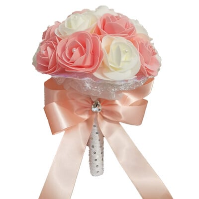 European Retro Beautiful Roses Φύλλα ευκαλύπτου Τεχνητά λουλούδια για Αξεσουάρ διακόσμησης γάμου σπιτιού 3 μπουκέτα