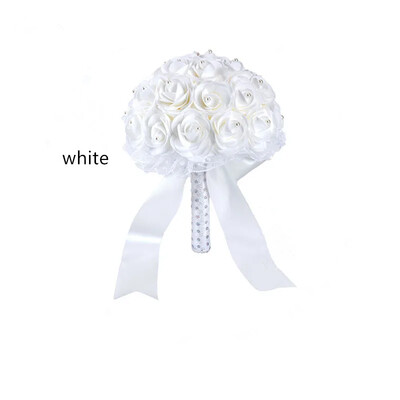 European Retro Beautiful Roses Φύλλα ευκαλύπτου Τεχνητά λουλούδια για Αξεσουάρ διακόσμησης γάμου σπιτιού 3 μπουκέτα