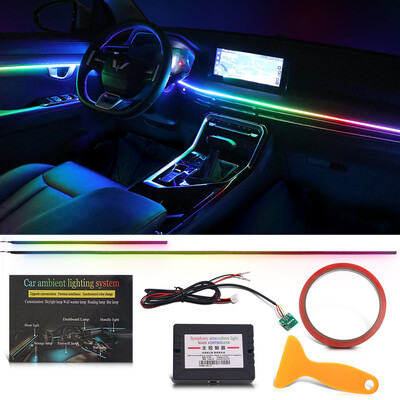 6/5/2 u 1 RGB Led Atmosphere Auto Svjetlo Unutrašnje akrilne trake Svjetla Puna boja Streamer Simfonijska ambijentalna svjetiljka USB/DC/Cigareta