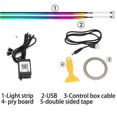 Φως ηλιοροφής αυτοκινήτου 2 σε 1 LED Symphony USB Ακρυλικό Φως ατμόσφαιρας RGB Φως οροφής αυτοκινήτου Εσωτερικό φως περιβάλλοντος Led για Tesla