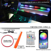 Ακρυλικές ταινίες 2 ΣΕ 1 Dynamic Neon RGB αυτοκινήτου LED Ambient Lighting Dreamcolor με USB για διακοσμητική λάμπα Tesla Model 3/Y/S/X