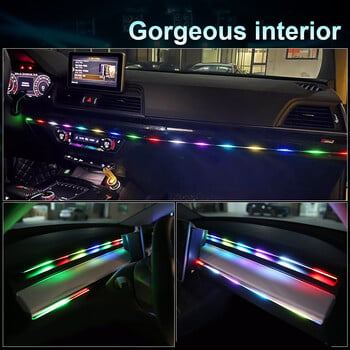 Ακρυλικές ταινίες 2 ΣΕ 1 Dynamic Neon RGB αυτοκινήτου LED Ambient Lighting Dreamcolor με USB για διακοσμητική λάμπα Tesla Model 3/Y/S/X