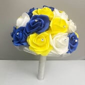 Bijelo žuti vjenčani buket Kraljevsko plavi vjenčani buketi Bouquet de mariage