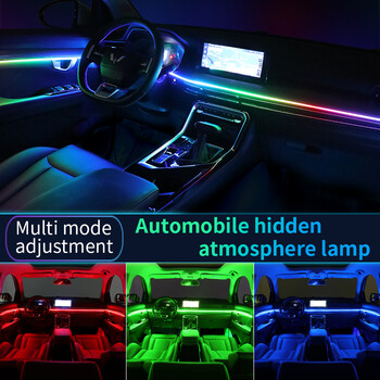 2 σε 1 5 σε 1 6 σε 1 Rainbow Symphony Car LED Φώτα Περιβάλλοντος Εσωτερικό Ακρυλικό Νέον Λωρίδα Πόρτας Λάμπα ατμόσφαιρας με τσιγάρο USB