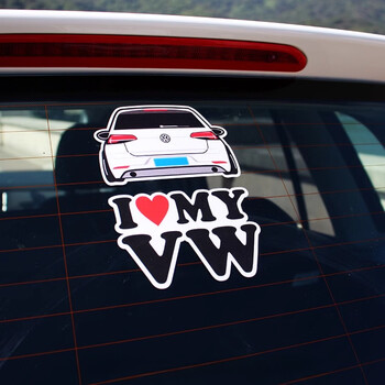 I Love My VW Cartoon Αυτοκόλλητα αυτοκινήτου για Volkswagen VW Golf 4 5 6 7 TSI TCR GTD GTI MK4 MK5 MK3 MK2 MK7 Passat B6 B7 B5 Polo 6R T5