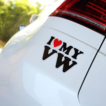 I Love My VW Cartoon Αυτοκόλλητα αυτοκινήτου για Volkswagen VW Golf 4 5 6 7 TSI TCR GTD GTI MK4 MK5 MK3 MK2 MK7 Passat B6 B7 B5 Polo 6R T5