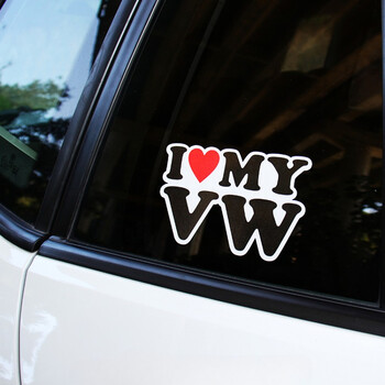 I Love My VW Cartoon Αυτοκόλλητα αυτοκινήτου για Volkswagen VW Golf 4 5 6 7 TSI TCR GTD GTI MK4 MK5 MK3 MK2 MK7 Passat B6 B7 B5 Polo 6R T5