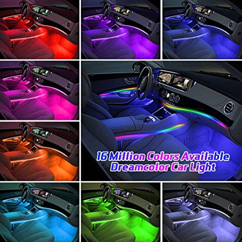 18 u 1 Symphony Streamer Ambijentalna svjetla automobila Unutrašnja LED akrilna traka Svjetlo RGB 64 boje Dekoracija Atmosferska svjetiljka APP Daljinski