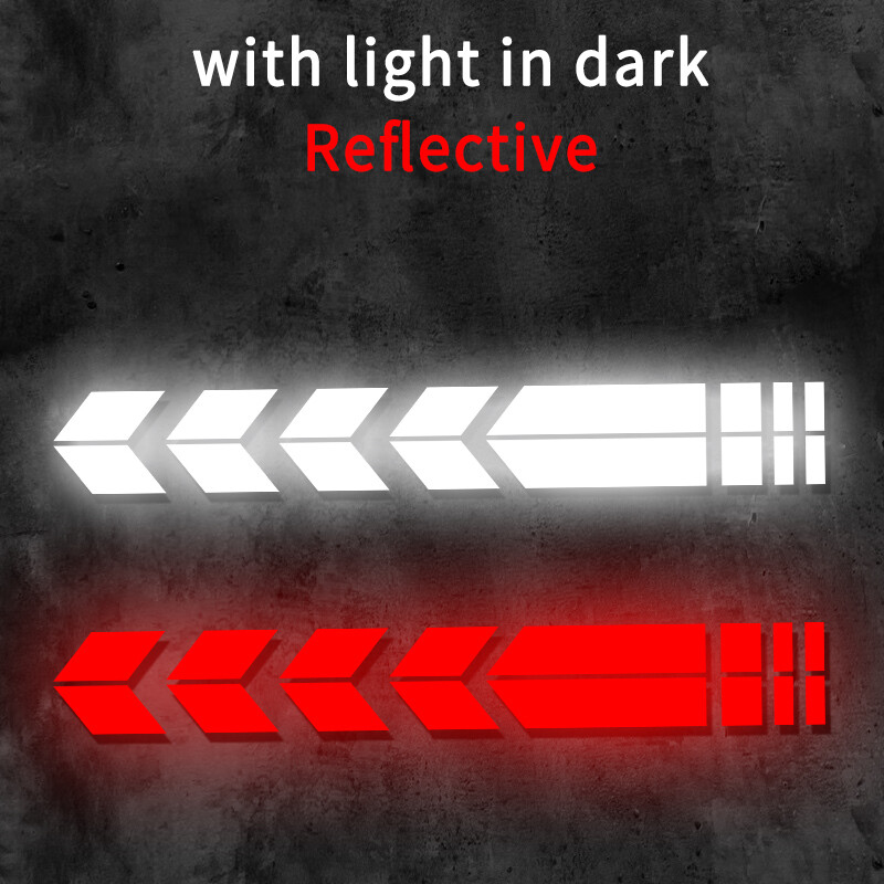 Autocolante cu dungi pentru săgeți pentru motociclete DIY pentru apărătoare pentru motociclete față și spate Autocolante reflectorizante din vinil Decorație pentru protecție împotriva stropilor 34x5,5 cm
