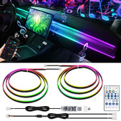 Vgetting Symphony Ambient Lights 60s Module 2-in-1 Universal Car LED RGB Atmosphere Lamp Τηλεχειριστήριο USB APP για Tesla Model 3 YSX