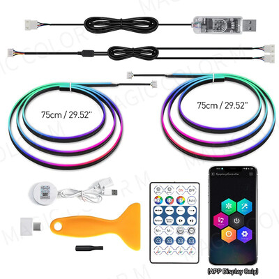 Vgetting Symphony Ambient Lights 60s Module 2-in-1 Universal Car LED RGB Atmosphere Lamp Τηλεχειριστήριο USB APP για Tesla Model 3 YSX