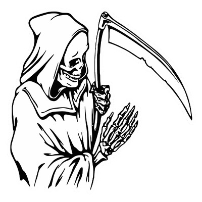 Autocolante amuzante cu schelet zombie pentru mașină pentru ușa camionului Autocolante pentru mașină DIY, zeul morții, secera, totem, capacul frontal, decalcomanii de vinil pentru auto