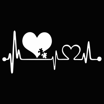 16,6 CM * 7,2 CM Autizam Heart Beat Lifeline Kreativne naljepnice za automobil Prozor automobila Osobnost Ukrasni dodaci Naljepnice za stil automobila
