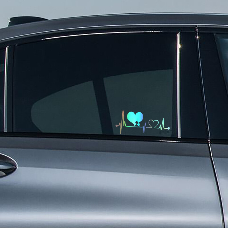 16,6 CM * 7,2 CM Autizam Heart Beat Lifeline Kreativne naljepnice za automobil Prozor automobila Osobnost Ukrasni dodaci Naljepnice za stil automobila