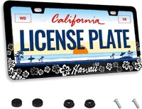 Πλαίσιο πινακίδας κυκλοφορίας λουλουδιού Hawaii Hibiscus για διακοσμητικά μέρη αυτοκινήτου Αντισκωριακό κάλυμμα πινακίδας κυκλοφορίας για Standard Us Canada 12x6 In