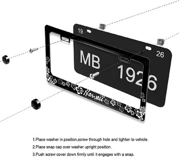 Πλαίσιο πινακίδας κυκλοφορίας λουλουδιού Hawaii Hibiscus για διακοσμητικά μέρη αυτοκινήτου Αντισκωριακό κάλυμμα πινακίδας κυκλοφορίας για Standard Us Canada 12x6 In