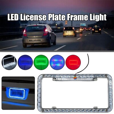 12V LED rasvjeta Akrilni okvir za registarske pločice SAD-a/Kanade Držač poklopca za oznake za automobile Kamionska vozila Dizajn automobila Dodaci za automobile N2J3