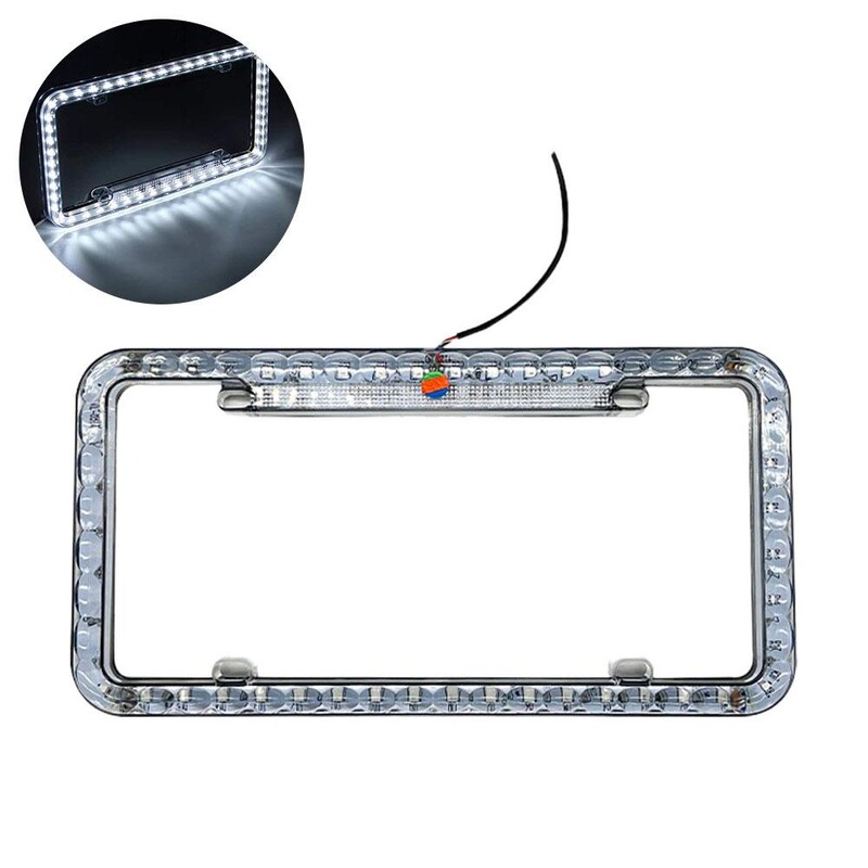 12V Φωτισμός LED Ακρυλικό Η.Π.Α/Καναδά Θήκη καλύμματος ετικέτας πλαισίου πινακίδας κυκλοφορίας για αυτοκίνητα φορτηγά οχήματα Αξεσουάρ αυτοκινήτου Styling αυτοκινήτου N2J3