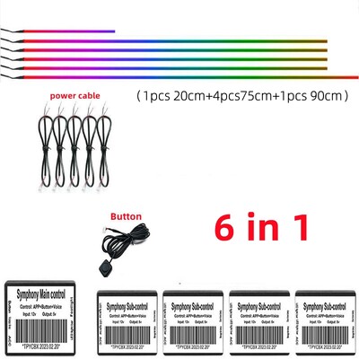 Lumină ambientală LED universală 18 în 1 cu zonă duală pentru mașină RGB 64 de culori Bandă acrilică interioară pentru iluminare din spate Ghid pentru decorare Lampă de atmosferă