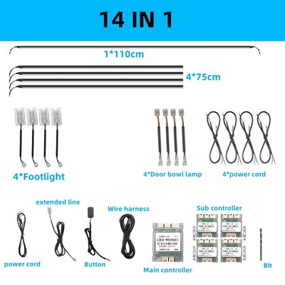 Lumină ambientală LED universală 18 în 1 cu zonă duală pentru mașină RGB 64 de culori Bandă acrilică interioară pentru iluminare din spate Ghid pentru decorare Lampă de atmosferă