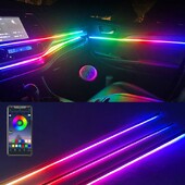 18 IN 1 6IN 1 Symphony Strip RBG 64 Color Acrylic Guide Fiber strip Car Ambient Interior Διακοσμητικό φωτιστικό ατμόσφαιρας Λωρίδα LED