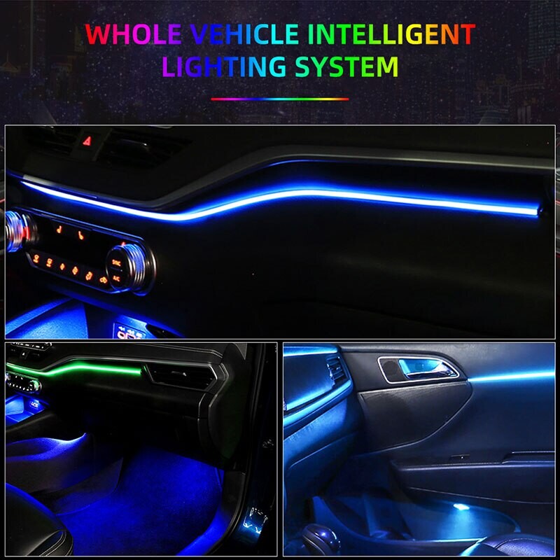 18 IN 1 6IN 1 Symphony Strip RBG 64 Color Acrylic Guide Fiber strip Car Ambient Interior Διακοσμητικό φωτιστικό ατμόσφαιρας Λωρίδα LED