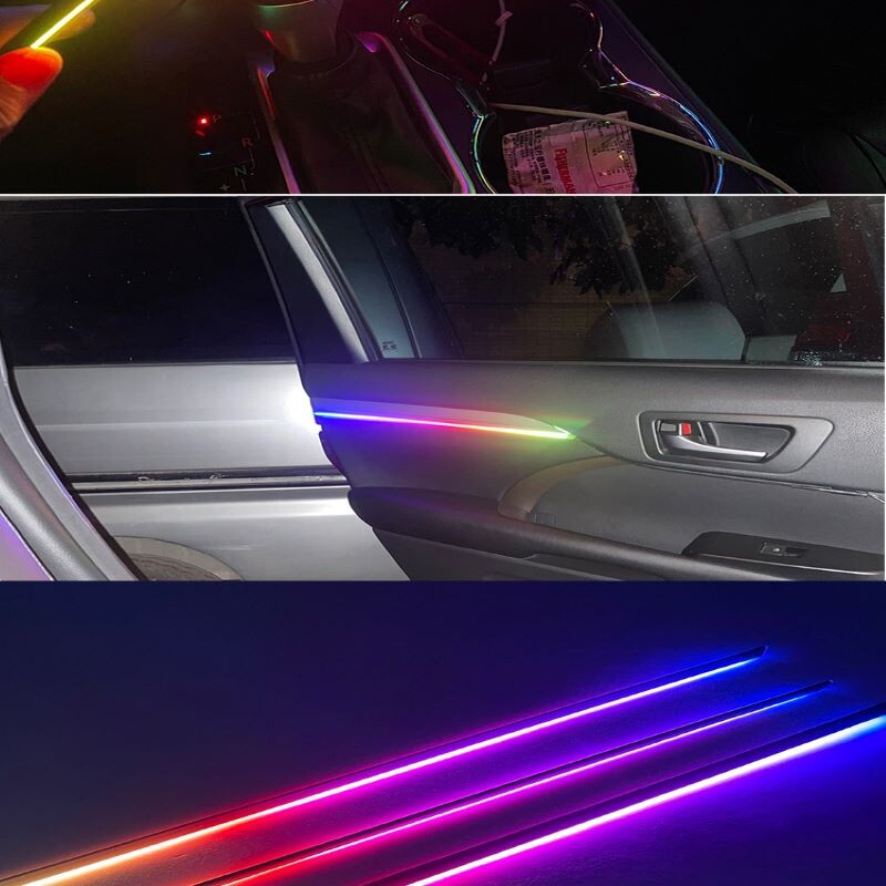 18 IN 1 6IN 1 Symphony Strip RBG 64 Color Acrylic Guide Fiber strip Car Ambient Interior Διακοσμητικό φωτιστικό ατμόσφαιρας Λωρίδα LED