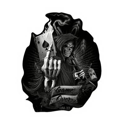 Череп забавни пики Стикер с карта за игра Стикер за кола игра и светлоотразителен водоустойчив стикер