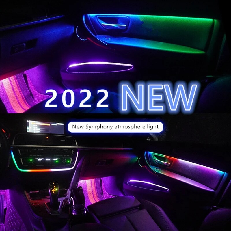 6 u 1 18 u 1 64 boje RGB Symphony Ambijentalna unutrašnjost automobila LED akrilna vodilica Optička univerzalna ukrasna svjetla za atmosferu