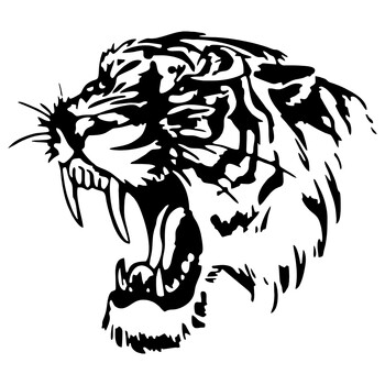 Светлоотразителни етикети за стикери за автомобили TIGER Head Hood Of Car and Motocycle Side Car Stickers Steller Black/white/laser