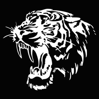 Светлоотразителни етикети за стикери за автомобили TIGER Head Hood Of Car and Motocycle Side Car Stickers Steller Black/white/laser