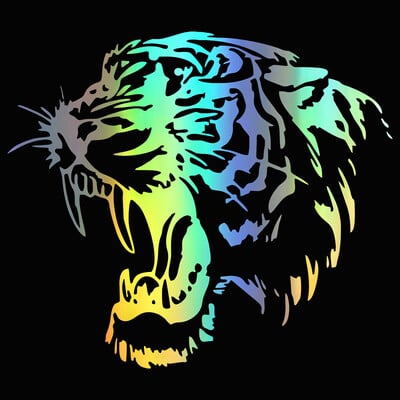 Светлоотразителни етикети за стикери за автомобили TIGER Head Hood Of Car and Motocycle Side Car Stickers Steller Black/white/laser