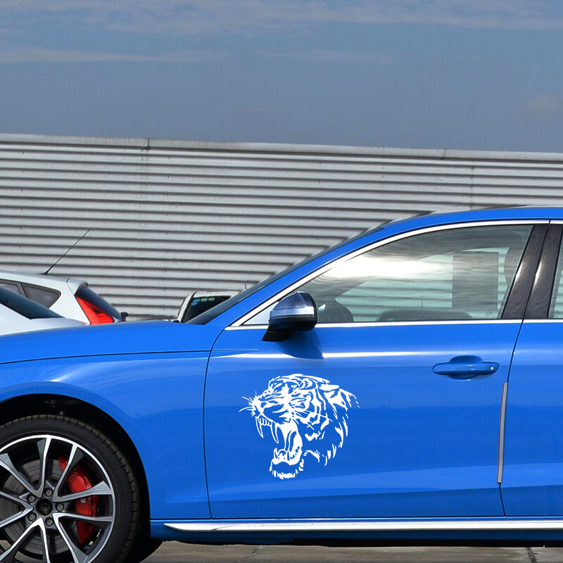 Reflektirajuće naljepnice za automobile Tigrova glava Hauba automobila i motocikla Bočne naljepnice za automobil Steller crno/bijelo/laser