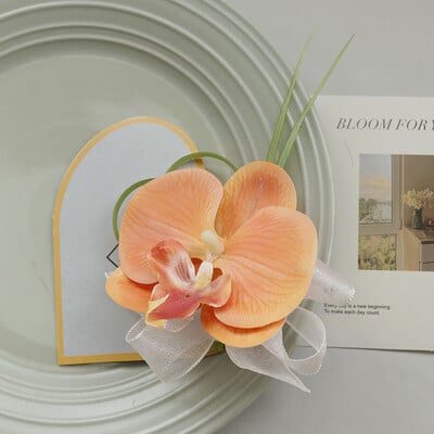 Προμήθειες γάμου με μπουτονιέρα και κορσάζ στον καρπό Phalaenopsis Simulation Λουλούδι Επαγγελματική Γιορτή Έναρξης Επισκέπτες 530
