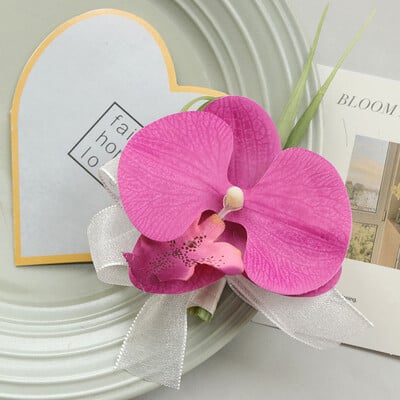 Προμήθειες γάμου με μπουτονιέρα και κορσάζ στον καρπό Phalaenopsis Simulation Λουλούδι Επαγγελματική Γιορτή Έναρξης Επισκέπτες 530