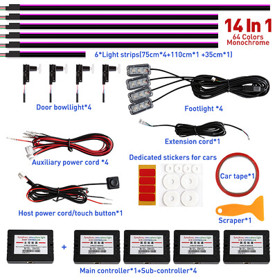 Ambijentalna svjetla u unutrašnjosti automobila Akrilna optička vlakna Led šarene trake Atmosferska svjetiljka Ploča s instrumentima Ukras za vrata i noge