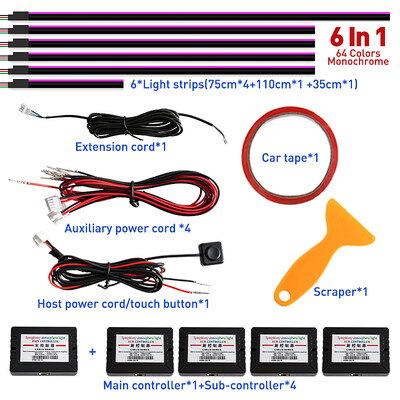 Ambijentalna svjetla u unutrašnjosti automobila Akrilna optička vlakna Led šarene trake Atmosferska svjetiljka Ploča s instrumentima Ukras za vrata i noge