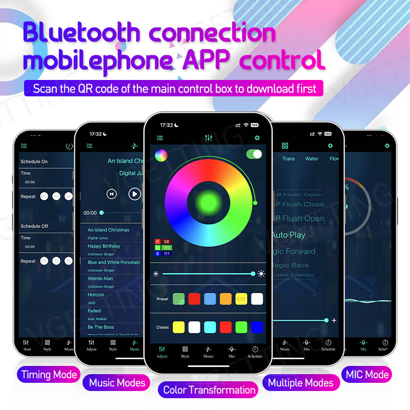 Ambijentalna svjetla u unutrašnjosti automobila Akrilna optička vlakna Led šarene trake Atmosferska svjetiljka Ploča s instrumentima Ukras za vrata i noge