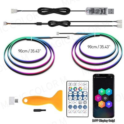 Vgetting za Tesla Model 3 YSX Ambijentalna svjetla Modul 60-ih 2-u-1 Symphony Univerzalni auto LED RGB Atmosphere Lamp USB APP Daljinski