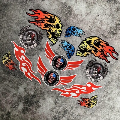 Autocolante pentru corp cu craniu pentru motociclete Autocolante cu foc fantomă pentru mașină electrică Autocolante reflectorizante cu personalitate creativă