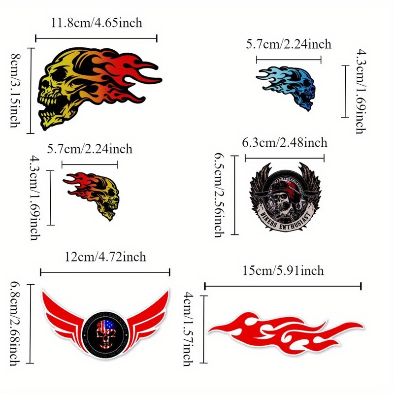 Autocolante pentru corp cu craniu pentru motociclete Autocolante cu foc fantomă pentru mașină electrică Autocolante reflectorizante cu personalitate creativă