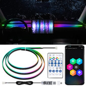 Vgetting For Tesla Car Ambient Lights USB LED Εσωτερικό RGB Symphony Atmosphere Lamp APP Τηλεχειριστήριο ελέγχου για μοντέλα αυτοκινήτων Universal