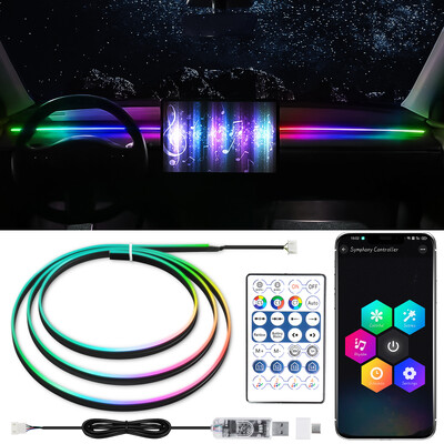 Vgetting For Tesla Car Ambient Lights USB LED Interior RGB Symphony Atmosphere Lamp APP Control Remote За универсални модели автомобили